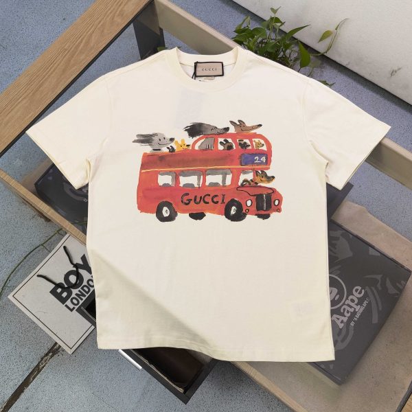 Premium Quality Gucci Short Sleeves Cotton Logo Luxury