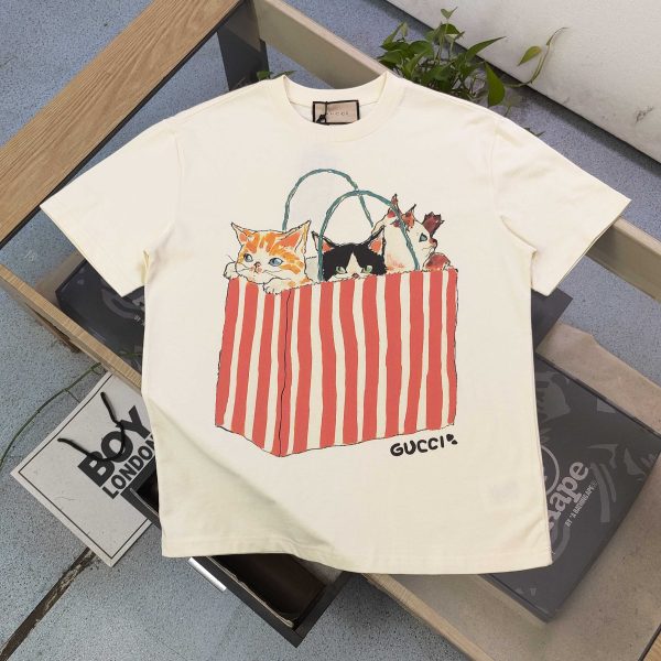 Luxury Gucci Short Sleeves Cotton Logo Collection