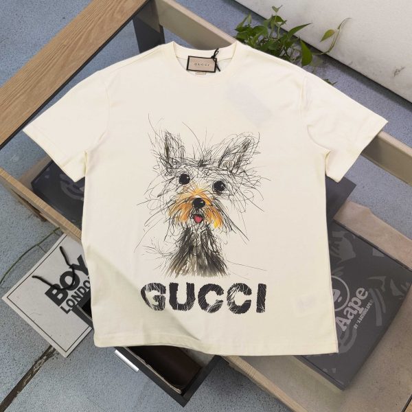 Premium Gucci Short Sleeves Cotton Logo Style