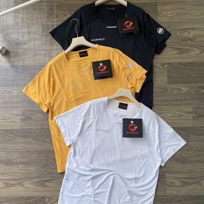 Premium Quality Mammut Short Sleeves Black Polyester Breathable Collection