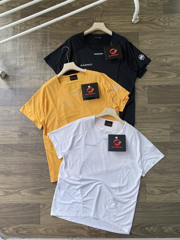 Premium Quality Mammut Short Sleeves Black Polyester Breathable Collection