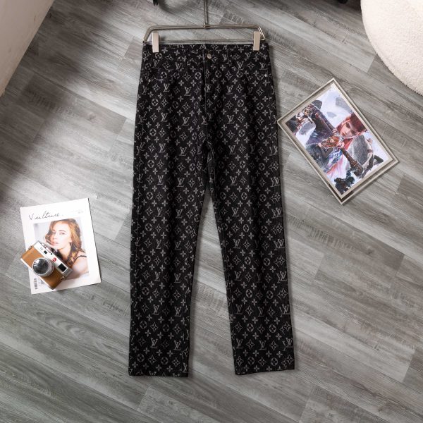 Best Selling Louis Vuitton Jeans Grey Denim Washed Style