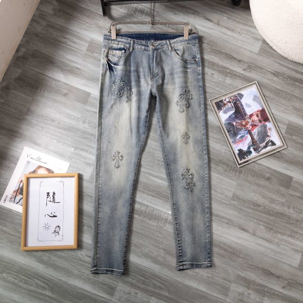 Premium Chrome Hearts Jeans Embroidered Style