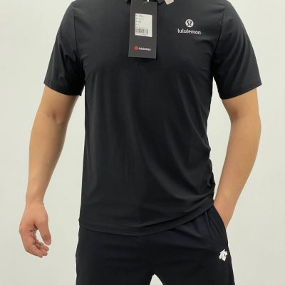 Premium Lululemon Short-Sleeved Black Cotton Casual Style