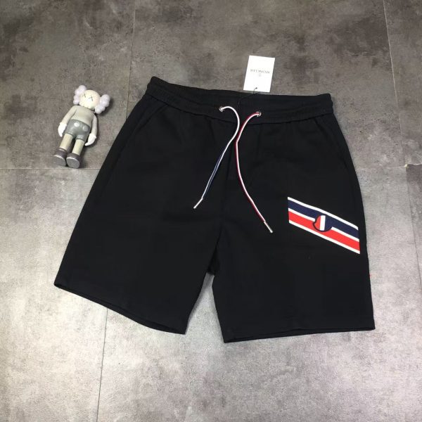 Premium Moncler Shorts Black Cotton Logo Collection