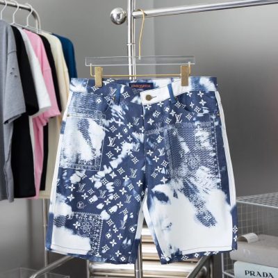 High Quality Louis Vuitton Shorts Denim Logo Style