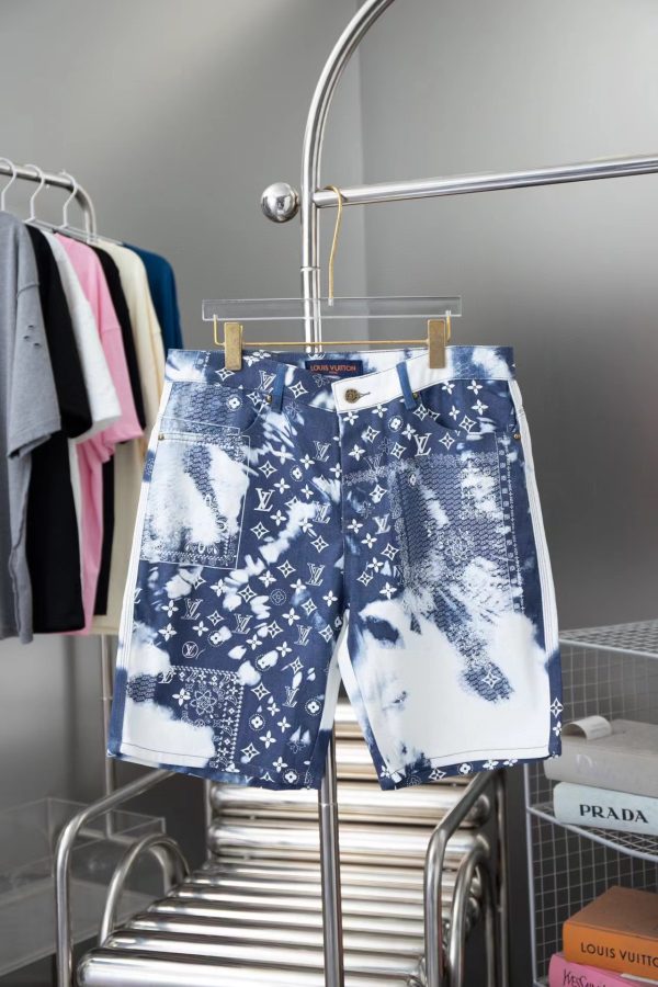 High Quality Louis Vuitton Shorts Denim Logo Style