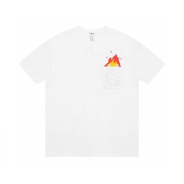 Best Selling Loewe Short Sleeves Black Cotton Embroidered Collection