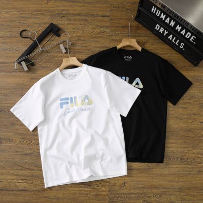 Luxury Fila Short Sleeves Black Cotton Casual Luxury