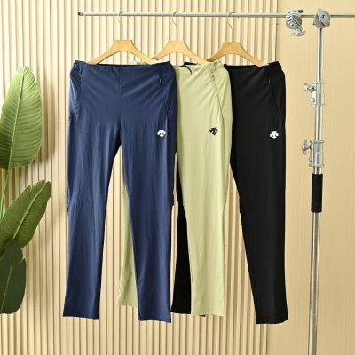 Premium Quality Descente Trousers Green Linen Casual Style