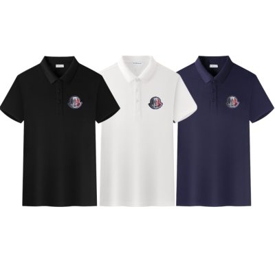 Premium Quality Moncler Short-Sleeved Black Cotton Logo Luxury