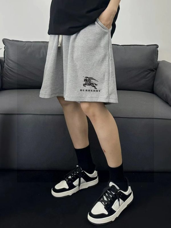 Premium Burberry Shorts Black Cotton Logo Collection