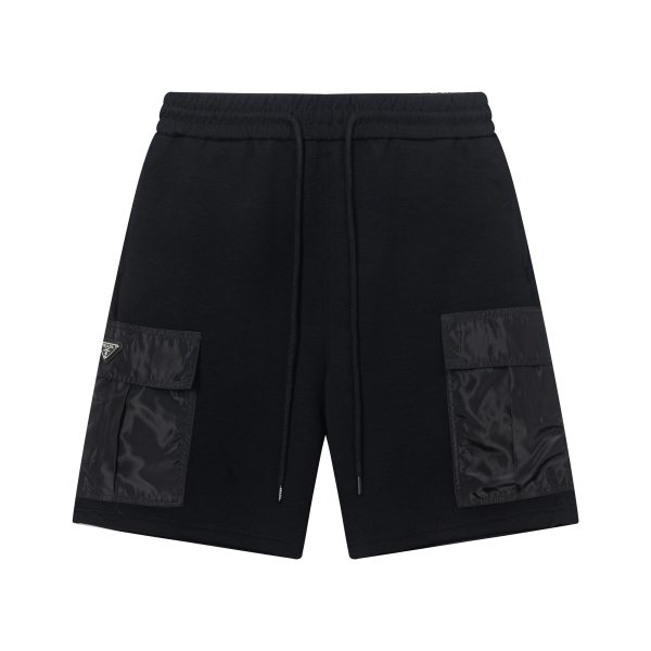 Premium Prada Shorts Black Cotton Washed Style