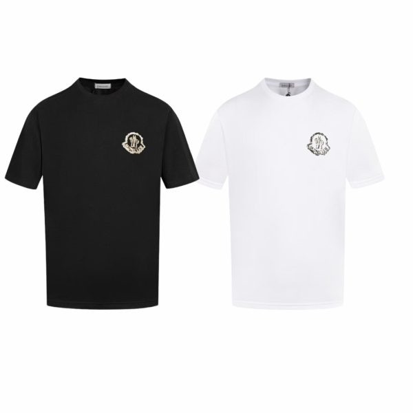 Premium Quality Moncler Short Sleeves Black Cotton Print Collection