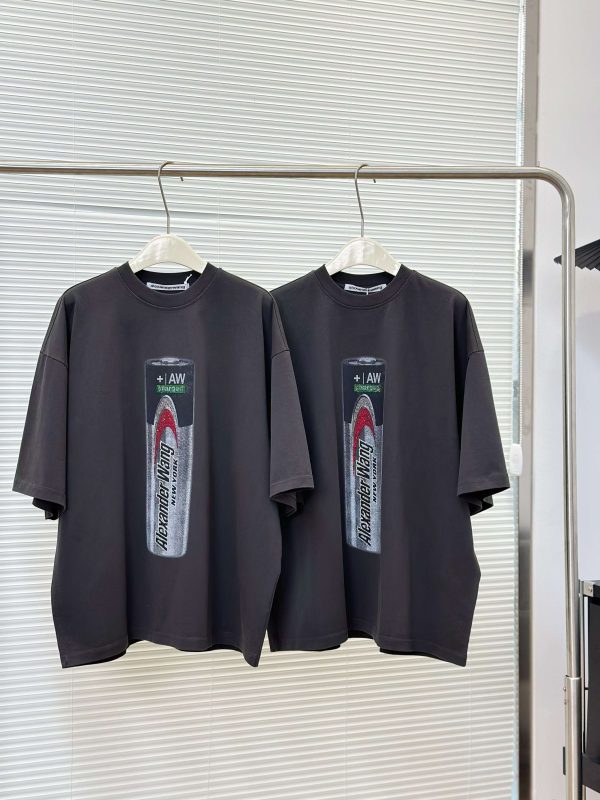 Premium Alexander Wang Short-Sleeved T-Shirt Black Cotton Graphic Collection