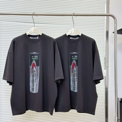 Premium Alexander Wang Short-Sleeved T-Shirt Black Cotton Graphic Collection