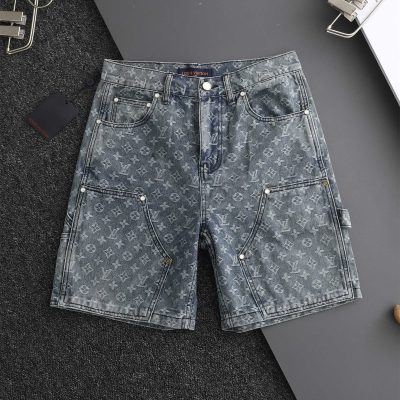 Best Selling Louis Vuitton Shorts Blue Denim Jacquard Style