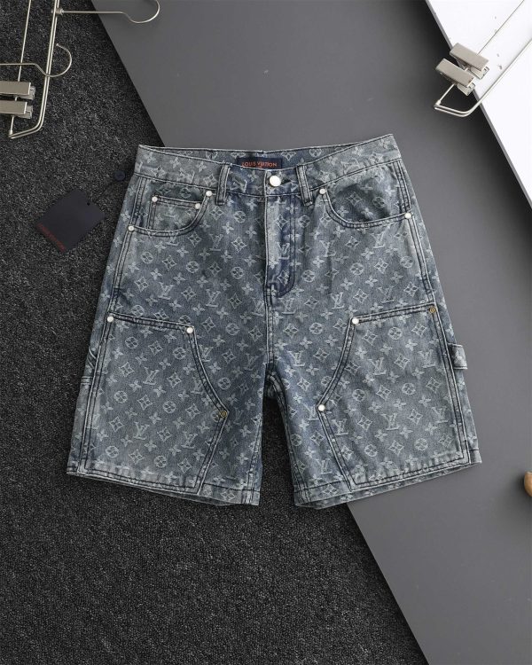 Best Selling Louis Vuitton Shorts Blue Denim Jacquard Style