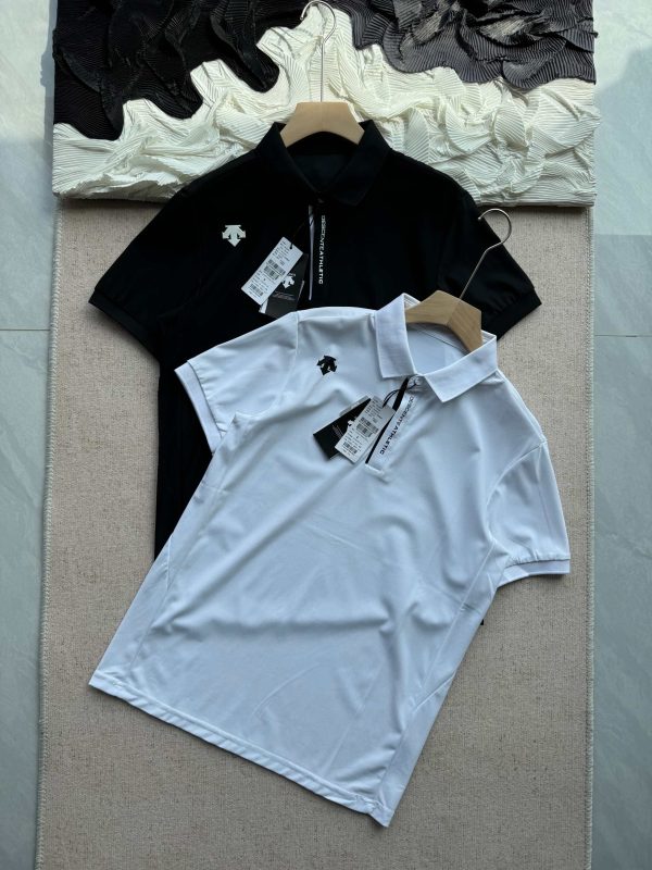Premium Descente Short-Sleeved White Knit Breathable Collection