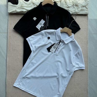 Premium Descente Short-Sleeved White Knit Breathable Collection