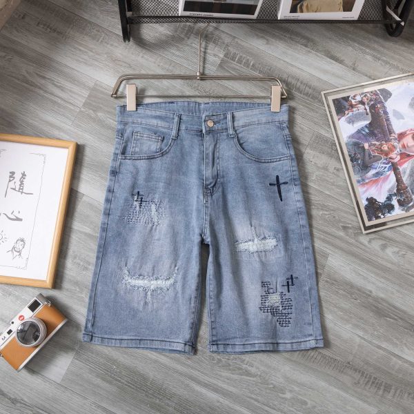Best Selling Chrome Hearts Shorts Blue Denim Collection
