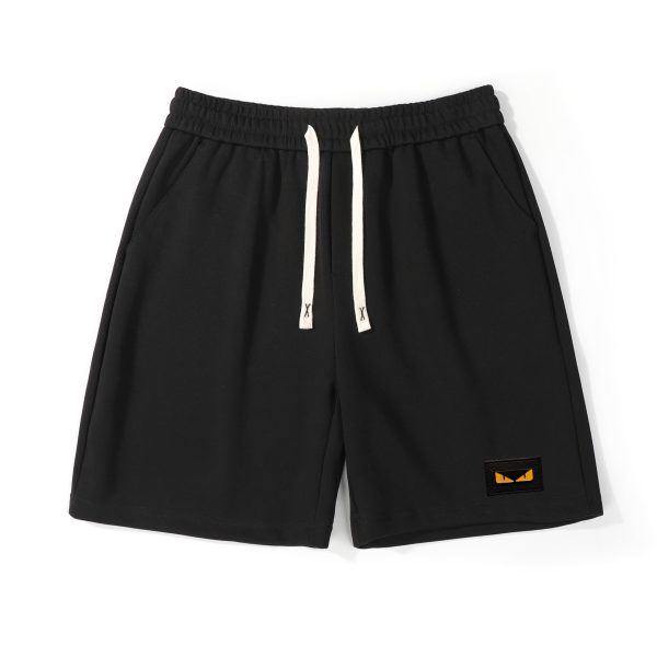 Premium Quality Fendi Shorts Black Leather Casual Luxury