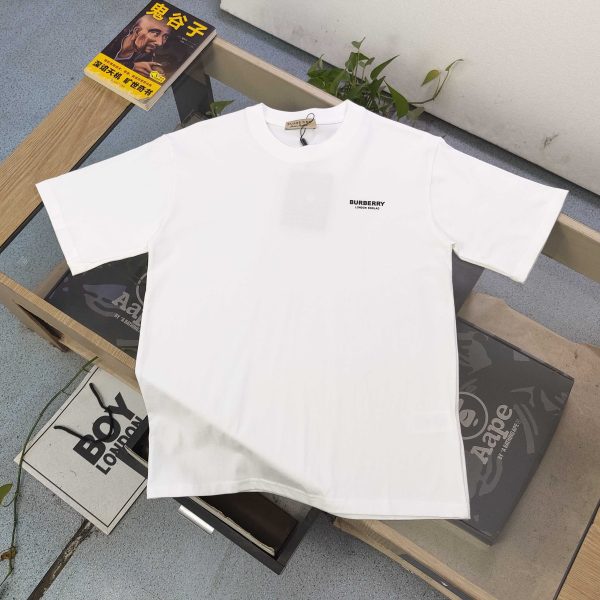 Premium Burberry Short Sleeves Black Cotton Classic Style