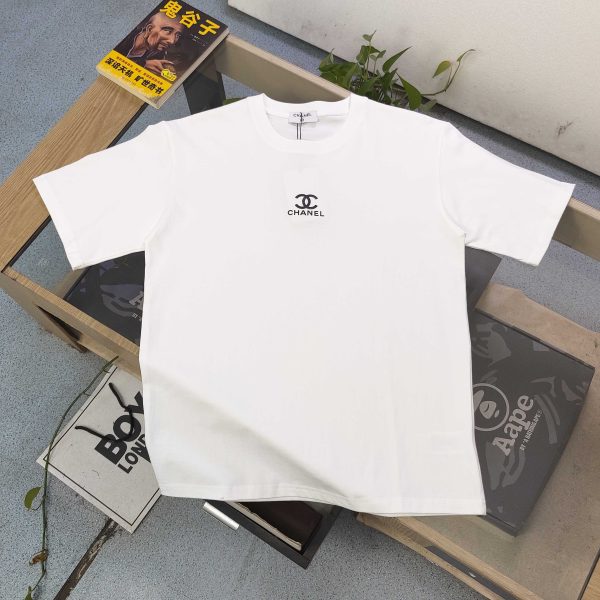 Premium Chanel Short Sleeves Black Cotton Classic Style