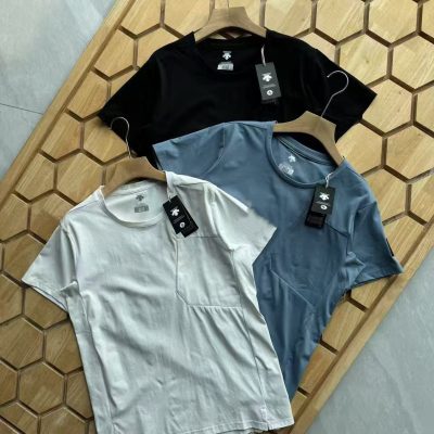 Premium Descente Short Sleeves Black Cotton Urban Style