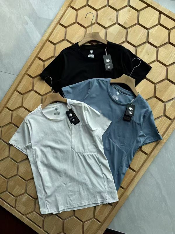 Premium Descente Short Sleeves Black Cotton Urban Style