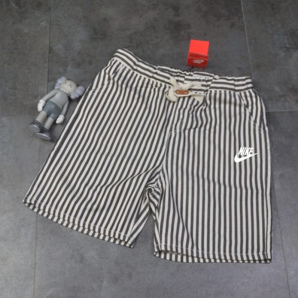 Luxury Nike Short Sleeves White Cotton Striped Collection