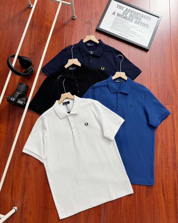 Premium Quality Fred Perry Short-Sleeved T-Shirts Black Denim Solid Luxury