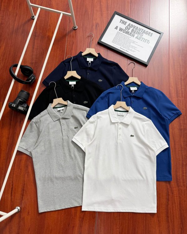 Premium Lacoste Short-Sleeved Shirts Black Denim Casual Collection