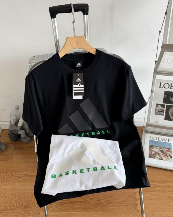 High Quality Adidas Short Sleeves Black Cotton Minimalist Style