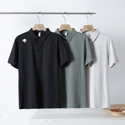 Best Selling Descente Short-Sleeved Black Silk Classic Collection