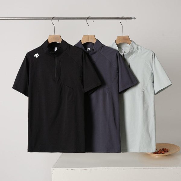 Best Selling Descente Short Sleeves Gray Breathable Style