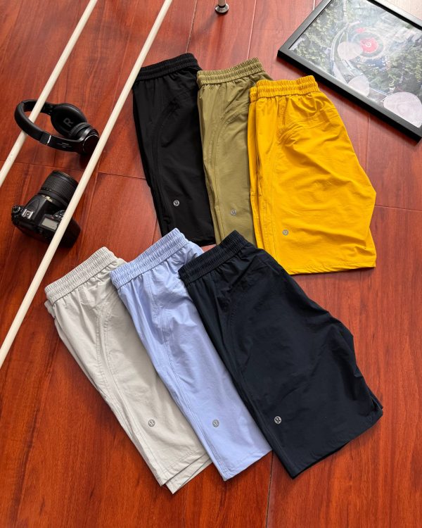 High Quality Lululemon Shorts Black Polyester Breathable Style