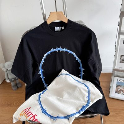 High Quality Burberry Short Sleeves Black Logo Style