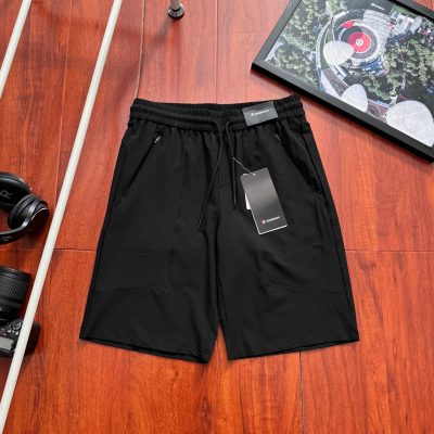 High Quality Lululemon Shorts Black Polyester Embroidered Style