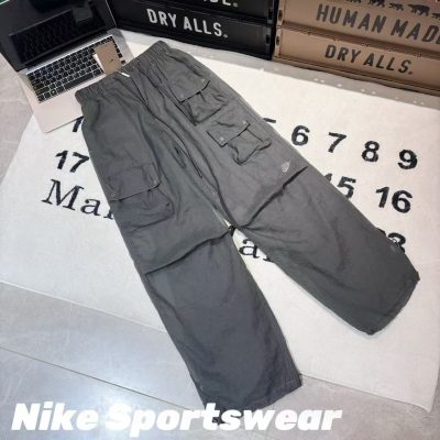 Premium Nike Casual Pants Gray Solid Luxury