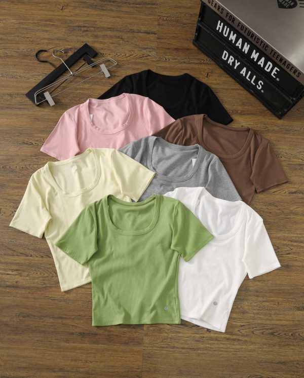 Premium Quality Lululemon Short Sleeves White Casual Style
