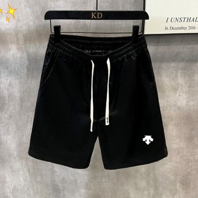 Luxury Descente Shorts Black Cotton Washed Luxury