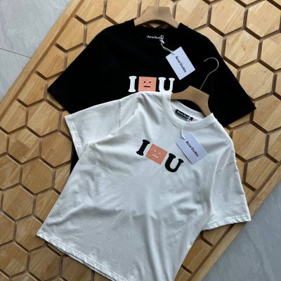 Premium Acne Studios Short Sleeves Black Cotton Minimalist Luxury