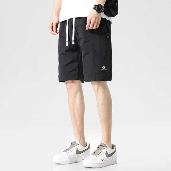 Premium Converse Shorts Black Silk Breathable Style