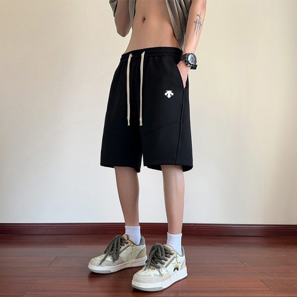 High Quality Descente Shorts Black Knit Breathable Collection
