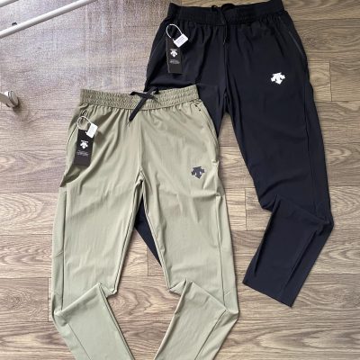 Luxury Descente Pants Black Linen Elegant Collection