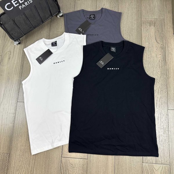 High Quality Oakley Sleeveless Black Cotton Logo Collection