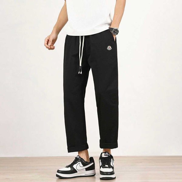 Luxury Moncler Trousers Black Cotton Retro Luxury