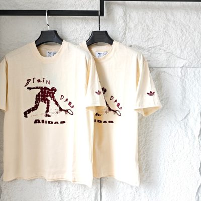Luxury Adidas Short Sleeves Silk Logo Style