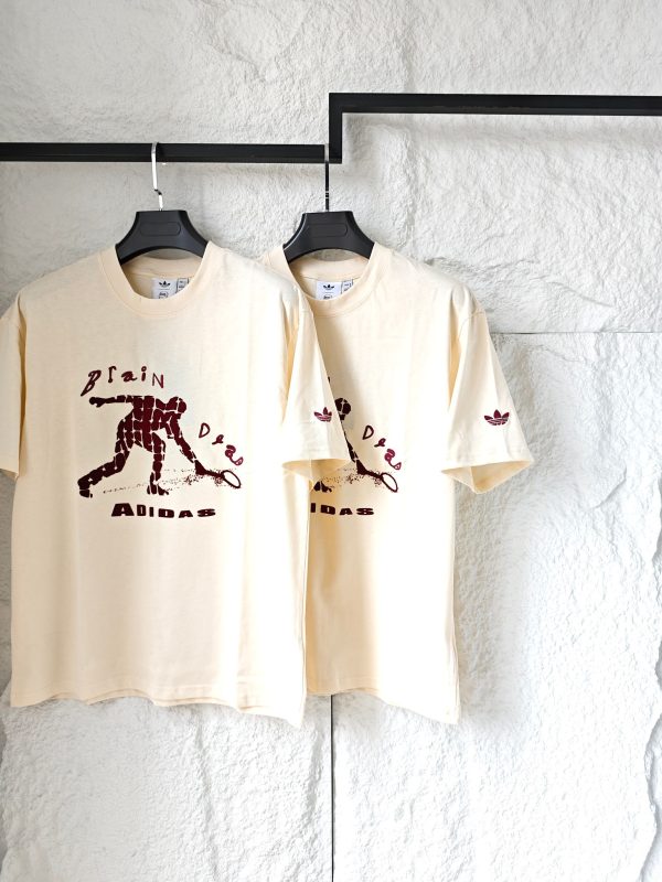 Luxury Adidas Short Sleeves Silk Logo Style